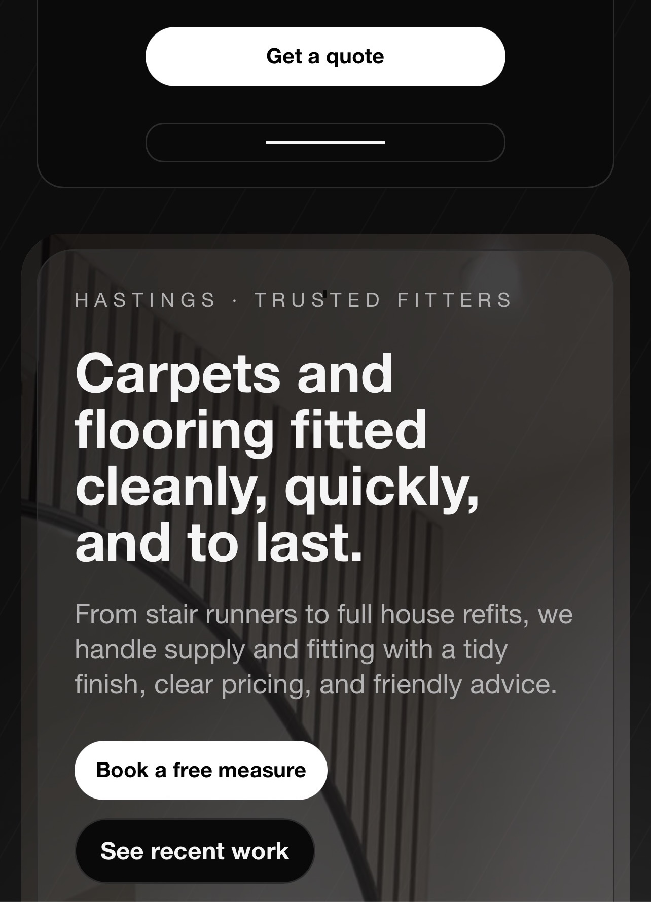 Mobile header with navigation menu closed